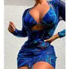 2027 Amazon Europeo y Americano bikini traje de baño dos piezas manga larga protección solar AliExpress conjunto de playa estampado traje de baño para mujer