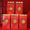Año de la Serpiente Moneda de Oro Sobre Rojo Zodiaco Serpiente Moneda de Lámina de Oro Sobre Rojo