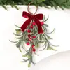 Colgante de muérdago artificial más vendido de Amazon para decoración de Navidad, planta verde para el hogar, colgante interior al por mayor
