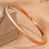 Pulseira de Aço Titânio para Mulheres, Estilo Europeu e Americano, Pulseira Simples de Anel Liso Curvado, Sensação de Alto Padrão, Não Desbota, Pulseira de Aço Inoxidável para Casais
