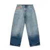 Ropa de Hombre Beijie Verano 2026 Nuevos Jeans Lavados Degradados para Hombre Pantalones Cargo Bolsillo Parche Estilo Recto Largo