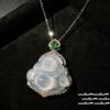 Lichia Congelada Imortal Qi Gelo Permeável Calcedônia Branca Colar de Buda Novo Estilo Chinês Gota d'água Feizixiao Cabacinha Anel de Zircônia