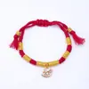 Pulsera de Hilo Rojo Metal Caballo Año Zodiacal 2026 Pulsera Tejida Ajustable para Adultos y Niños Venta al por Mayor