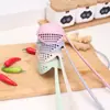 Cuchara coladora de paja de trigo para el hogar, cuchara de sopa de plástico resistente a altas temperaturas dos en uno con mango largo para beber sopa