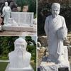 Escultura de Pedra Quadrada Grande de Figuras Históricas, Esculturas de Pedra Personalizadas Feitas à Mão de Poetas Antigos, Ornamentos de Granito de Li Bai