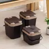 Cubo de Té de Plástico Cubo para Residuos de Té Cubo de Drenaje con Filtro para Basura Cubo para Agua Residual de Mesa de Té Accesorios para Juego de Té Kung Fu Cubo de Té Doméstico