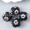 Criativo Novo Flor de Ameixa Totalmente Diamantada Argila Cerâmica Macia Shambhala Bola de Diamante Contas com Furo Reto Acessórios de Corrente para Bolsa de Celular DIY Chaveiro