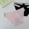 Ropa interior sin costuras de encaje patchwork, deseo puro, helado, para mujer, seda de hielo, nuevo estilo, calzones con letras para mujer, cómodos, transpirables, verano