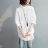 Camisa larga holgada de gran tamaño con lazo para mujer, estilo europeo y americano, primavera 2025, informal, de gran marca.
