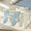 Calcetines para Niños Otoño Invierno Calcetines Dulces para Niñas Estilo Mori Calcetines de Media Pantorrilla para Niñas Sin Costuras Medianos-Grandes Niños Primavera Otoño Calcetines de Algodón Antibacterianos