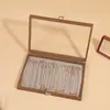 Caja de Almacenamiento para Collar de Perlas con Veta de Madera de Nogal Negro Caja de Joyería para Cadena de Clavícula Caja Especial para Juguetes