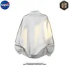 Cardigan de manga larga de alta calidad con diseño moderno de la marca NASA, sudadera con cuello alto, chaqueta de moda casual de otoño para hombre