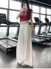 2026 Nuevo Estilo Americano Azul Klein Simple Relajado Versátil Estilo Casual Arrugado Tridimensional Pierna Ancha Secado Rápido Pantalones para Mujer