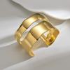 Pulsera Abierta Explosiva Irregular de Doble Capa con Forma de Ola Estilo Ins Acero Inoxidable Baño de Oro de 18K Pulsera Combinable para Mujer