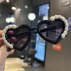 Gafas de sol de moda transfronteriza con perlas para niños, personalizadas, lindas, súper lindas, para fotos, para niños y niñas, protección UV