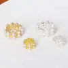 Accesorios de cobre chapados en oro de 14k, cuentas de concha dentada de doble capa, anillos deslizantes, cuentas espaciadoras, pulsera DIY, collar, accesorios de joyería