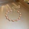 Pulsera Francesa Retro Perla Geométrica Extraíble Moda Simple Nicho Elegante Alta Gama Ajustable para Mujer