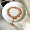 Pulseira Colorida de Vidro Ametista Design de Nicho DIY Pingente da Moda Joia Pulseira Recomendação de Presente de Feriado para Mulheres