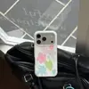 Fondo Blanco con Bordes Redondeados, Lunares y Flores Pintadas a Mano Funda para Teléfono Manzana 17Promax Adecuada para 16Promax/15Pro/14P