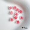 Venta al por mayor resina rosa floreciente seca tridimensional micro-tallada flor degradado de color rosa decoración de uñas