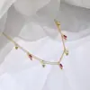 Collar de Zirconia de Colores Henna Transfronterizo Amazon para Mujer, Cadena para Clavícula Cuadrada de Tendencia de Personalidad de Lujo Ligero Europeo y Americano Venta Caliente