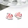 Pingente de Peixe Colorido de Aço Inoxidável Dupla Face com Gotejamento de Óleo Acessórios para Colar DIY Materiais Artesanais