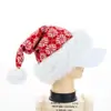 Novo Chapéu de Natal de Lã Tricotado Chapéu Listrado de Pelúcia de Natal Chapéu de Papai Noel Decoração de Feriado Poliéster