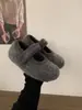 Zapatos Mary Jane para Ropa de Abrigo de Mujer 2025 Invierno Nuevo Estilo Lana de Cordero Suela Gruesa Aumento Interior Zapatos de Piel Zapatos Cálidos con Forro de Felpa