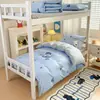 Juego de ropa de cama de tres piezas para dormitorio estudiantil, 100% algodón Clase A, estilo sábana bajera, sábana 100% algodón 90x190 para litera y funda de edredón
