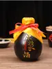 Tampa de jarra de vinho pequena tampa de pano grosso para vinho corda de vinho borda reta serrilhada fita de pano de vedação amarelo-vermelho fita de personagem feliz embalagem de serpentina