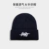 K-Style de Marca Trendy de Celebridade da Internet Chapéu de Lã Tricotado com Letras Bordadas para Mulheres no Outono e Inverno À Prova de Vento Proteção de Orelha Quente Pulôver Chapéu Frio