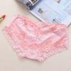 Xiaotianer popular flor bicolor ropa interior de encaje de talle bajo calzones cómodos transpirables de modal para mujer multitalle
