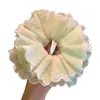 Goma para el pelo de encaje verde de alta calidad con un diseño bonito, adecuada para peinados de moño, goma para el pelo de encaje multicapa para mujer