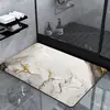 Alfombrilla de Suelo de Tierra de Diatomeas Ozom Export Más Vendida, Absorbente de Agua, Secado Rápido, Antideslizante, Alfombrilla para Pies, Lujo Ligero Oro-Mármol para Suelo de Baño