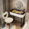 Tocador Apartamento Pequeño Madera Maciza Dormitorio Moderno Simple Lujo Ligero Estilo Crema Tocador de Pizarra de Gama Alta Gabinete Mesa