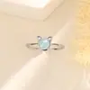 Anillo de Gato de Cristal Azul Imitación Chunxiao Anillo Abierto Creativo Personalizado Regalo para Estudiante Gatito Diamante Brillante