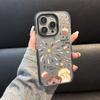 Capa de celular bicolor com estampa de fogos de artifício para iPhone 15pro e 14plus, com estampa de cachorro Xiao Mao