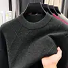 2026 nuevo tejido de punto grueso de invierno para hombres de mediana edad y ancianos, suéter jacquard de cuello redondo Puyuan al por mayor