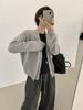 Cardigan de Lã Pura Tg com Gola V Solto Tricotado para Mulheres 2025 Outono Novo Estilo Coreano Casual Versátil Suéter 25670