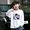 Camiseta base de algodón puro para niños, fina, para primavera y otoño, modelo nuevo 2026, camiseta de manga larga para niños súper elegante