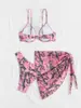 2027 Nuevo Bikini Cruzado de Amazon con Estampado, Copas de Triángulo, Atado Sexy, Traje de Baño de Comercio Exterior Europeo y Americano para Mujer