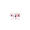 Anillo Rosa de Diseño Único con Circonita de Color Diseño Metálico Anillo Ins Spice Anillo de Cola para Pareja de Novios para Mujeres
