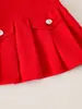 Ropa para Bebés Niñas0-3A Niña Verano Manga Corta Flor Tridimensional Top + Falda Plisada Set de 2 Piezas