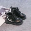 Botas tipo Martin para Niñas de 6 a 12 Años Otoño e Invierno Estilo Nuevo Botas de Piel con Decoración de Perlas Botas de Media Caña Botas Individuales para Niños Botas Cortas Estilo Princesa