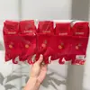 Calcetines Rojos de Nuevo Estilo para Otoño e Invierno, Calcetines Deportivos Rojos de Cintura Media para Hombres y Mujeres, Calcetines Rojos de Algodón para Bodas y Año del Zodiaco, Al Por Mayor en Stock