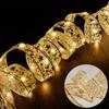 Luces de Cinta Navideña Luces de Cadena Decoraciones Navideñas Accesorios para Árbol de Navidad Colgante Decorativo Cinta de Doble Capa Bronceada