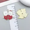 Oso de Navidad Lindo de Dibujos Animados Corazón de Amor Día de San Valentín Colgante Colgante DIY Collar Pendientes Accesorios de Joyería