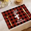 Jogo Americano Isolante Térmico de Linho Papai Noel Boneco de Neve Quadrado Utensílios de Mesa Tapete de Mesa Toalha de Mesa Mesa de Jantar Minimalista Moderna