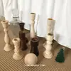 Candelabro de madera retro pequeño tjj vela Corea del Sur ins decoración de escritorio hogar base de vela de tronco foto