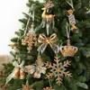 Nuevo colgante de copo de nieve de árbol de Navidad con gradiente dorado translúcido transfronterizo, adorno acrílico de Navidad para bricolaje, venta al por mayor